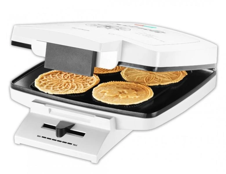 Trisa 734070 Ostyasütő, Sajtostallér sütő, 1000W, fehér, 4 minta, 7 recept, Tapadásmentes felület 